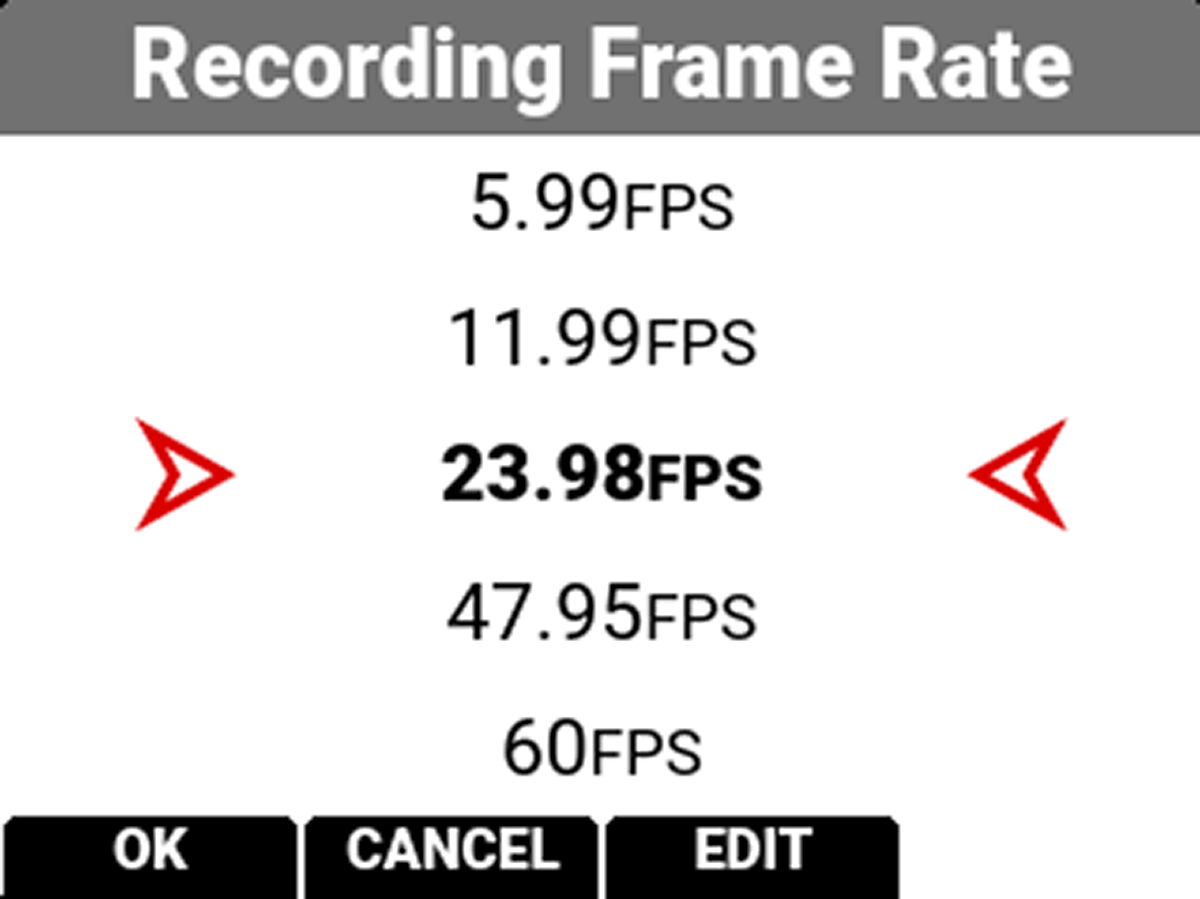 Recording Frame Rate